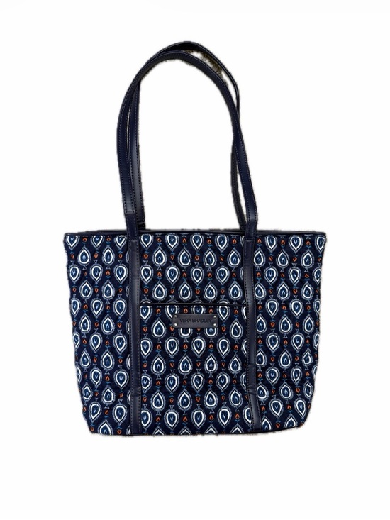 Vera Bradley Handbags - Vera Bradley Trimmed Small Vera Tote Bag in "Marrakesh Motifs" Pattern Blue
